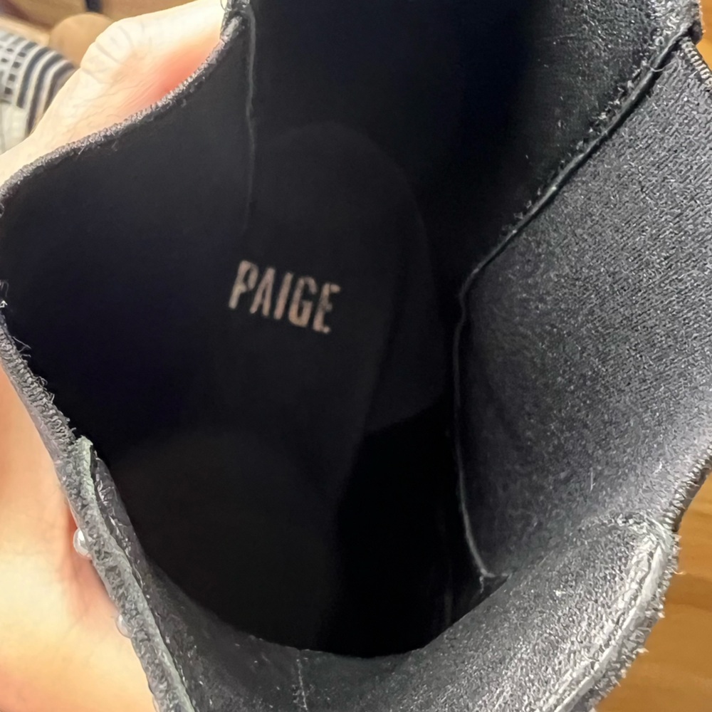 🕶️Paige Willa Black Studded Western Chelsea Boots Black Pointed Toe 10.5/11 - Picture 6 of 9